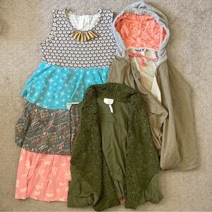 3-pc Bundle Matilda Jane tween dress + vests, Sz 14.